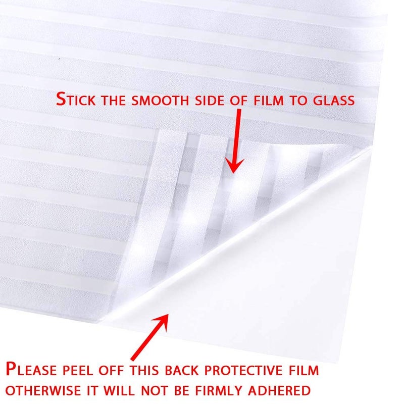 VSUDO 2 Rolls 35.4" by 78.7" Privacy Window Film, Frosted Stripe Pattern Window Tint, Static Cling Window Glass Sticker for Home (38.75 Sq. Ft Total) - Image 4